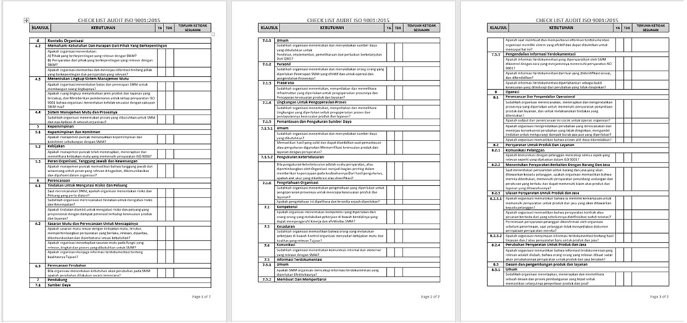 Contoh screenshot 1 - PAKET ISO - MANAJEMEN MUTU (9001:2015) K3 (14001:2015) LINGKUNGAN (45001:2018) ISO 37001 SMAP