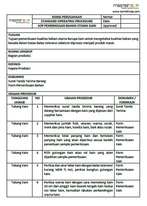 Contoh screenshot 4 - SOP Garmen / Konveksi