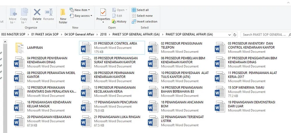 Contoh screenshot 1 - SOP GENERAL AFFAIR (GA)