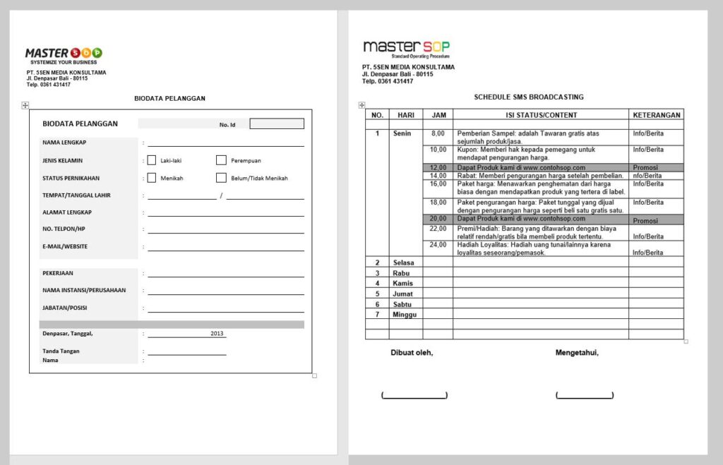 Contoh screenshot 12 - SOP MARKETING - PEMASARAN